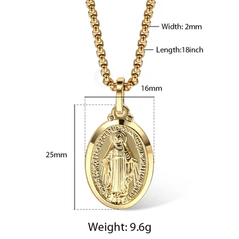 Náboženské Šperky Panny Marie Přívěsky Náhrdelníky pro Ženy, Muže Módní Doplňky, Zlaté Řetězy Módní Vintage Colar GP431