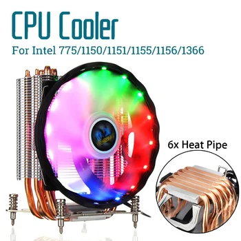 6 Heatpipe CPU Chladič Chladicí Ventilátor Tichý Ventilátor 12 cm Ventilátor Chladiče Chladiče Chladiče Chladič pro Intel 775/1150/1151/1155/1156/1366/2011