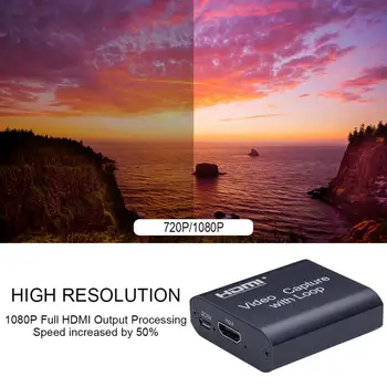 1080P HDMI Video Zařízení pro Digitalizaci USB 2.0 Video zachytávací Karty Video Rekordér W/ Smyčka Výstup Pro Live Streaming Video Nahrávání
