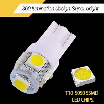 10X Led W5W T10 Led Žárovky 5050 SMD Auto Klín Clearance Lampa Pro TOYOTA Camry CHR Auris Hilux Prius Celica Ipsum Verso 2019