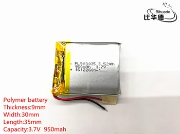 1ks/hodně 903035 3.7 V 950mAh 903033 Univerzální Li-ion baterie pro tablet pc, Mp3 MP4 MP5 GPS mobilní bluetooth
