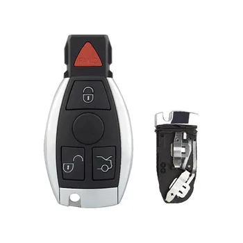 OkeyTech Bezklíčové Auto Smart Kartu Shell s Vložkou Uncut Blade 3 3+1 Tlačítko Fob Případ Kryt pro Mercedes Benz 2 Baterie, Držák