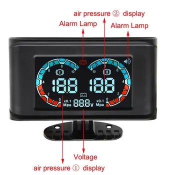 Dvojitý LCD Digitální Měřidlo Tlaku vzduchu + voltmetr Auto Air Mpa volt Metr 1/8