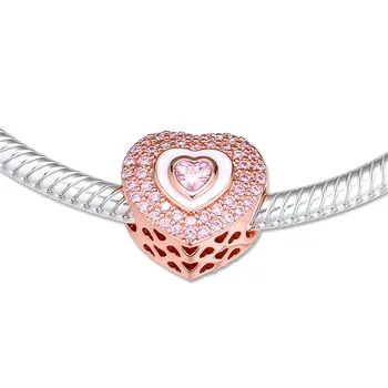 Srdce na srdce Přívěsky Pro Ženy DIY Hodí Originální 925 Stříbrné Náramky Módní Stříbrné Korálky Pro Výrobu Šperků