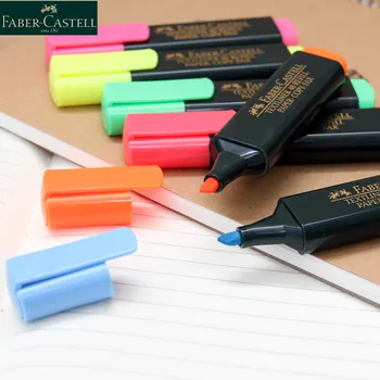 6ks Faber Castell Textliner Zvýrazňovače Marker Pen 1548 Červená/Modrá/Žlutá/Růžová/Oranžová/Zelená Barev pro Zvolili Wrting Dodávky
