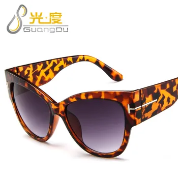 Tom ford TF sluneční brýle, ženy 2019 transparentní leopard nadrozměrné kočičí oko letní odstíny oculos de sol feminino