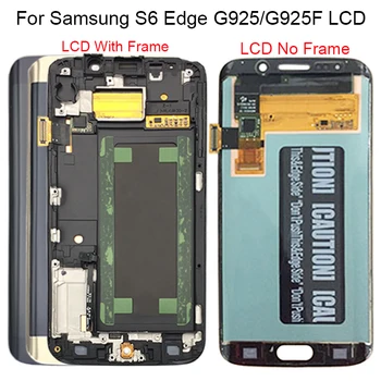 Pro Samsung Galaxy S6 Edge LCD G925 G925F SM-G925F LCD Displej Dotykový Displej Montáž S Rámečkem Pro Samsung S6 Edge LCD