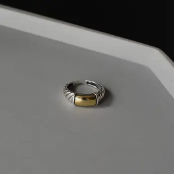 Japonská verze 925 mincovní stříbro prsten separace barev spirála otevření úprava 18k pozlacené retro osobnosti šarže