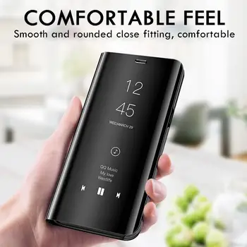 Smart Mirror Flip Telefon Pouzdro Pro OPPO Realme X7 C11 7 C15, C17 C12 7I 6 X50 Pro Jasné Zobrazení Okna Proti Pádu Ochrana Pouzdro