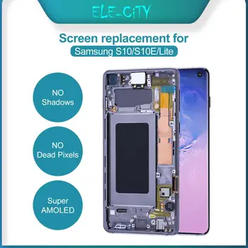 OEM Displej pro Samsung Galaxy S10 S10e Plus Displej Dotykový Displej Digitizer Shromáždění S Touch ID Část