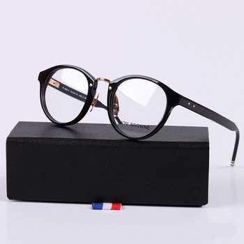 Vysoce Kvalitní Počítačové Brýle Rám Muži Ženy Vintage Kulaté Eyeyglasses Krátkozrakost Čtení Brýle S Původní Případě