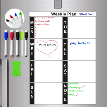 A4 Magnetické Týden Plánovač Denní Plán, Tabule Magnety Na Lednici Smart Týdenní Plán, List Organizer Tabletu Měsíc Plán Programu Úkol