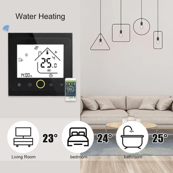 WiFi Inteligentní Termostat Regulátor Teploty Pro Podlahové Topné Vody/Plynu Kotel Může Být Používán S Alexa, Google Domov Bílá Barva