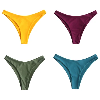 ZAFUL Vysoký Střih Bikini Bottom Pro Ženy Plná Barva Plavat Dole Létě Základní Plavky Spodní Ženské Plavky Kalhotky 2020