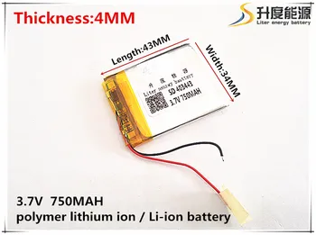 3.7 V 750mAh 403443 Lithium Polymer Li-Po, li-ion Dobíjecí Baterie buněk Pro Mp3 MP4 MP5 GPS mobilní tablet baterie