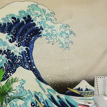 Závěsný Gobelín Kanagawa Oceánu Vlnu Mount View Deku Art Home Decor