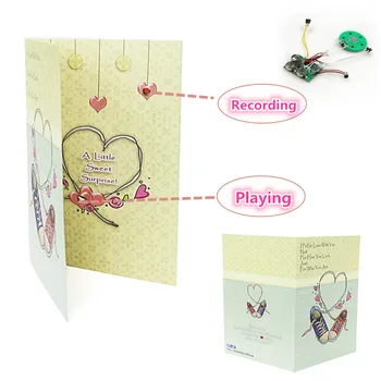 Roztomilý Valentines Den Karty 10s záznam Zvuku Hudební Láska, Výročí Karty, Nahrát Vlastní Pozdrav Karty