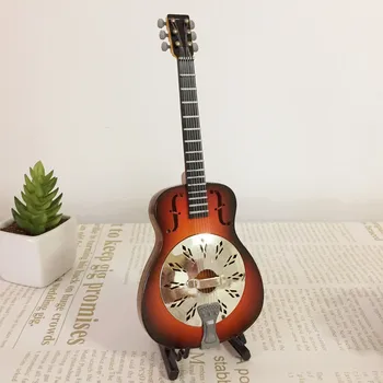 Mini Guitar Miniaturní Model Elektrická Kytara, Electric Bass Model Miniaturní Dřevěné Mini Hudební Nástroj Model Kolekce