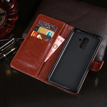 Pouzdro Pro Samsung Galaxy J8 2018 Pouzdro Vysoce Kvalitní Flip Kožené Pouzdro Pro Samsung J8 2018 Kryt Capa Telefonu, tašku, Peněženku Případě