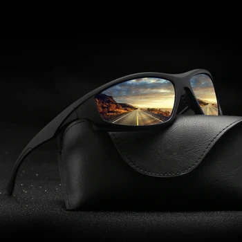 LongKeeper Značky Polarizované sluneční Brýle Muži Jízdy Zrcadla Ochrana UV400 Venkovní Sportovní Sluneční Brýle Pánské Černé Brýle