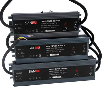 LED ultra-tenké vodotěsné pásky napájení 45W IP67/60W/100W/120W/150W/200W/250W/300W transformátor 175V~240V, aby DC12V 24V