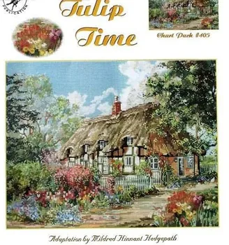 Kvalitní krásné krásné počítají cross stitch sada tulip čas, dům, domov, chata vila