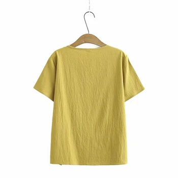 Plus Velikost XL-3XL Dámské Květinové Vyšívané Trička Vintage Volné Košile Letní Topy