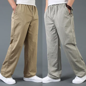 Nové příjezdu Letní pánská móda obézní muž bavlny ležérní kalhoty kalhoty volné plus velikost L XL XXL 3XL 4XL 5XL 6XL