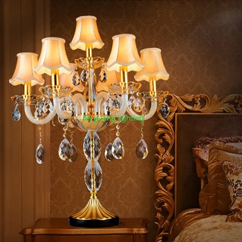Luxusní křišťálová stolní lampa Evropského stolní lampa ložnice moderní minimalistický Nordic highend crystal LED Klasická stolní lampa