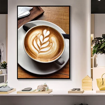 Retro Kávové Šálky Malířské Plátno Severském Stylu Cafe Plakáty a Tisky Umění Nástěnné Obrázky pro Obývací Pokoj Cuadros Domácí Dekoraci
