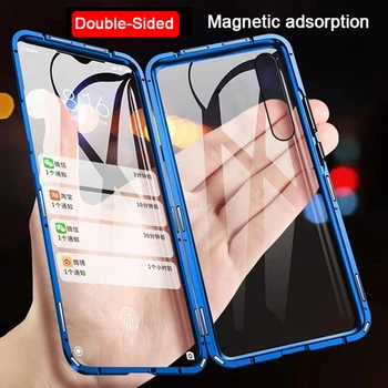 360 Magnetické Adsorpce Kovové Pouzdro pro Samsung Galaxy A51 A71 A50 A70 A50s A70s A10 A20 A30 A31 A40 M31 Double-boční Kryt