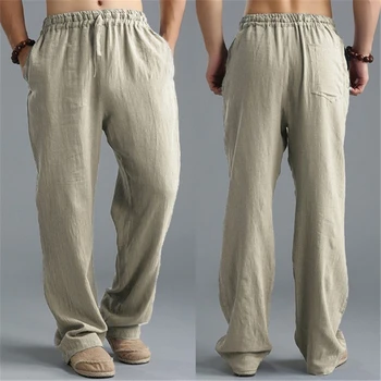 Čínský Styl Módní Pánské Kalhoty Bruce Lee Tradiční Kung-Fu Wushu Bavlna Plátěné Kalhoty, Oblečení pro Muže Volné Kalhoty