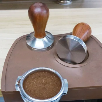 LBER Káva Tamper dřevěná Rukojeť Káva Prášek Kladivo 58.35 Mm Kavárna Příslušenství