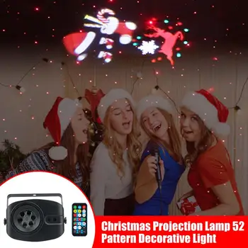 Vánoční Hvězdná Laserový Projektor 52 Vzor LED Disco Light Dálkové Ovládání Časovač Fázi Světlo Vnitřní Strany Santa Projekční Lampa