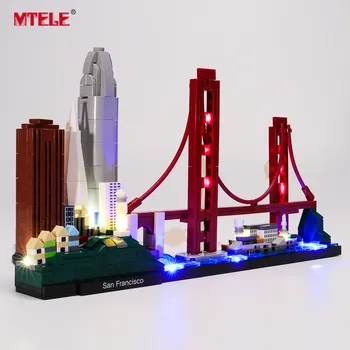 MTELE Značka LED Světlo Up Kit Hračka Pro Architektura San Francisco Compatile S 21043 (NENÍ Zahrnují Model)
