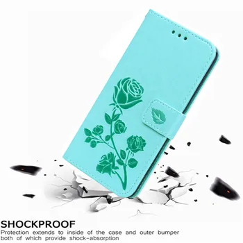 Luxusní Kožené Flip Book Pouzdro pro LG X Napájecí K210 K220DS k220y F750K Růže Květ Peněženka Stand Pouzdro Kryt Telefonu Taška coque