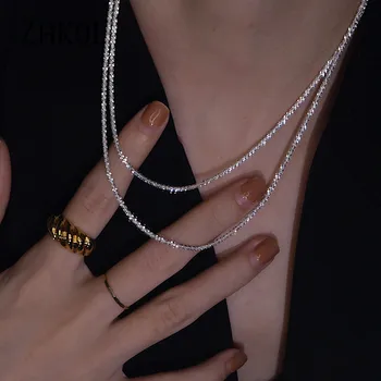 ZAKOL Nový Design Korean Retro Geometrické Přírodní Perlový náhrdelník Temperament Kovový Řetěz Náhrdelník pro Chladné Dívky Party Šperky