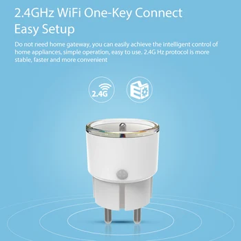 Lonsonho Smart Plug Tuya WiFi Zásuvka Typ E Francie EU Plug 10A 16A Kompaktní Velikost Bezdrátové Ovládání Kompatibilní Alexa Google Domov