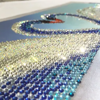 DIY 5D Swan Kolo Diamond Malování Cross Stitch Kit Diamond Mozaika Domova Diamanty Výšivky Svatební dekorace