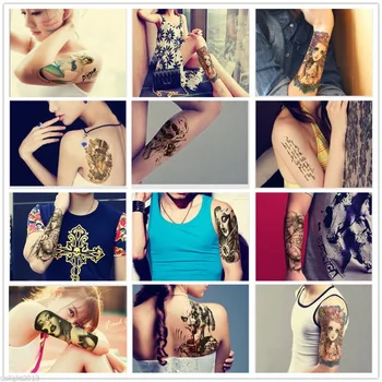 100 Listů Cool Dočasné Tetování Multi-Stylu Velkého Těla Zpět Rameno Rukáv Umění, Pohledný Sexy Vodotěsné Muž Žena Samolepky
