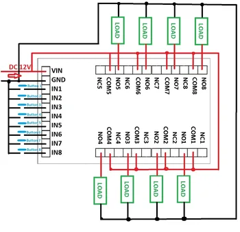8ch DC 12V Multifunkční Zpoždění Modul Cyklu, Časovač, Vypínač Napájení sekvencer Motor LED PLC Soustruh