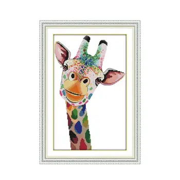Žirafa cross stitch kit aida 11ct 14ct počítají tištěné plátno stehy vyšívání DIY ruční šití