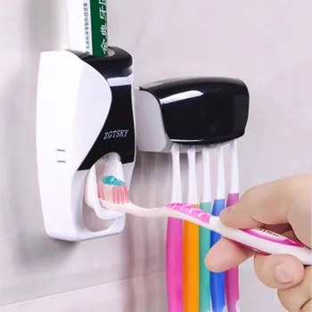 Kreativní Vysoce kvalitní Módní Automatické zubní Pasta Stroj +Držák na zubní Kartáček Rodinné GroupWall-montáž koupelnových Doplňků