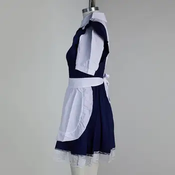 Ženy Krátký Rukáv Velký Lem Barevný Blok Lolita Šaty Anime Služka Cosplay Kostým