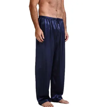 Muži Ležérní Volné Satin Hedvábné Pyžamo, Oblečení Na Spaní Noční Košile Pyžamo Dlouhé Kalhoty Spánku Kalhoty Letní