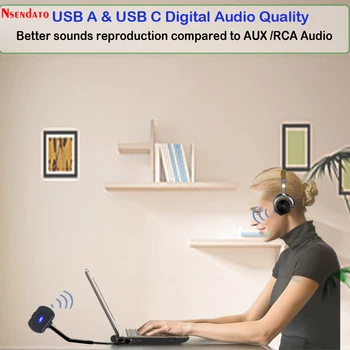 Bezdrátové Bluetooth 5.0 Stereo Type-C Audio Vysílač, Přijímač Adaptér Podporu LL, APTX, SBC nízkou latencí pro Nintendo Spínač