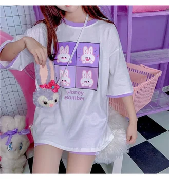 NiceMix tričko ženy topy kreslený topy trička krátký rukáv ležérní tisk Ulzzang oblečení harajuku kawaii album dropshipping vintage