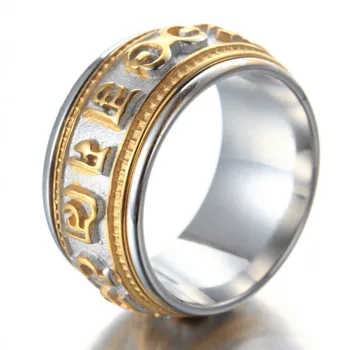 Mantra otočný kroužek muže titanové oceli příliv retro dominantní osobnost jeden index prst prsten šperky