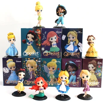 Původní Q Posket Princezna Panenka Sněhurka, Rapunzel, Ariel, mulan, Popelka, Belle Aurore Mořská panna PVC QPosket Znaky hračka