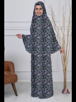 Muslimské Plné Krytí Modlitba Oděv Abaya Šaty Tradiční Islámské Turecko Ženské Tenké Dva 2 Dílná Sada Ramadánu Reis 02